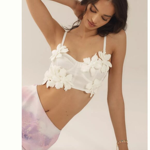 Brand New By Anthropologie Appliqué Corset Top - Picture 1 of 6